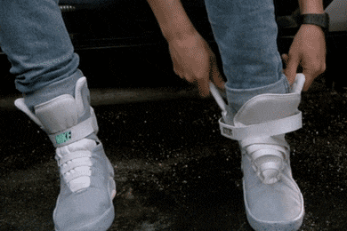 Great Scott! Michael J. Fox Shows Off The New NIKE MAGs: Self-Lacing Shoes!