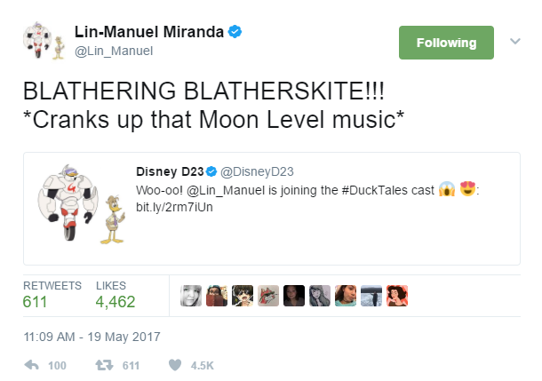 Lin-Manuel Miranda Joins The Cast Of DuckTales And People Are Psyched
