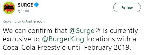 Surge Is Now Available At Burger King And 90s Kids Are Losing Their Minds
